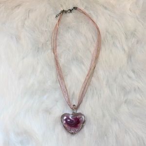Glass heart necklace